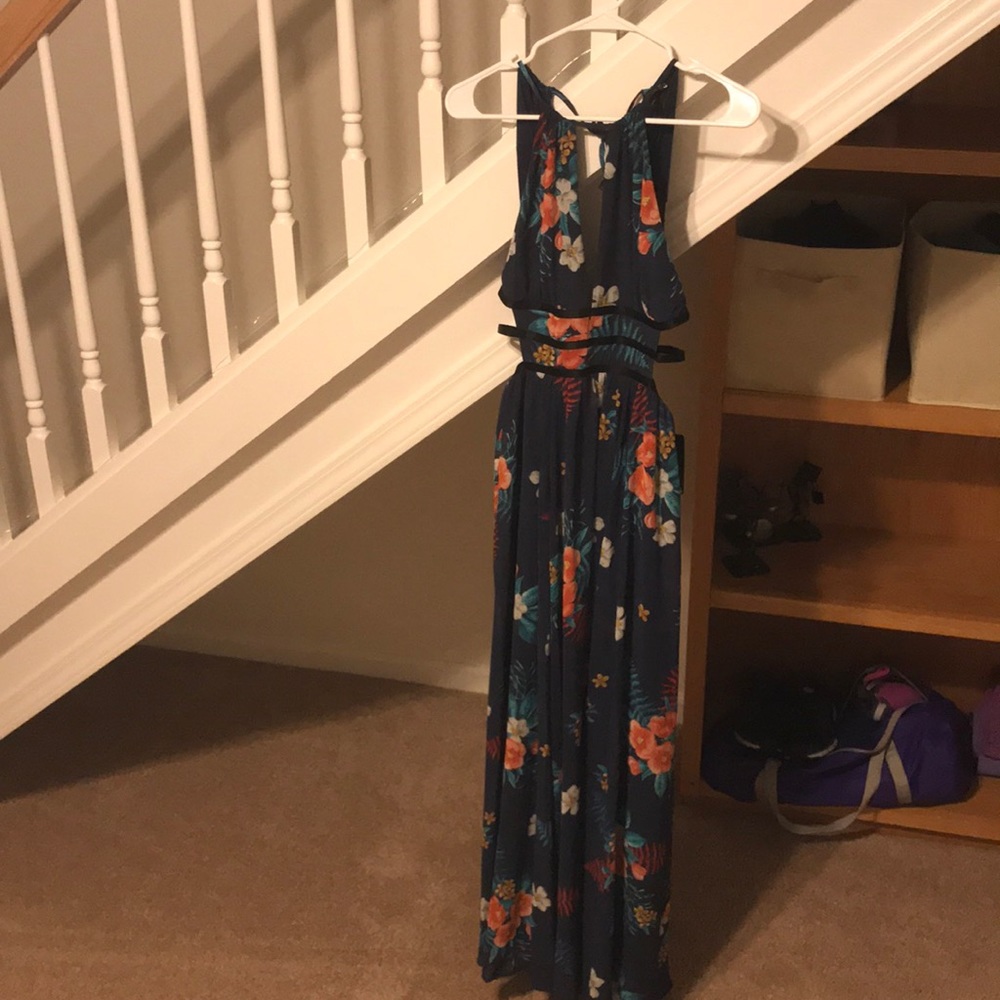 Express Floral Maxi Cut Out Dress-Small